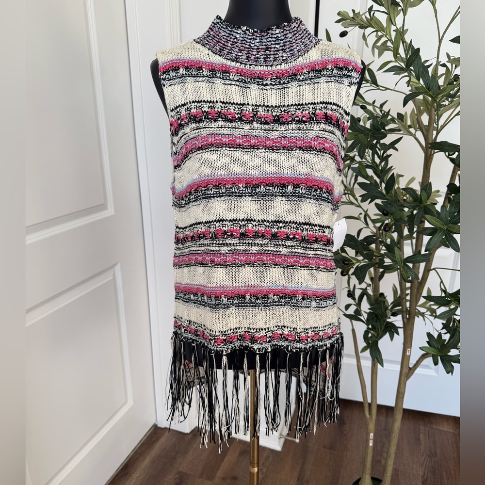 Hayden‎ Multicolor Knit Top with Fringe